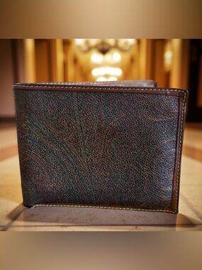 Etro Milano Italy Vintage (good) Burgundy Paisley Men's Bifold Wallet